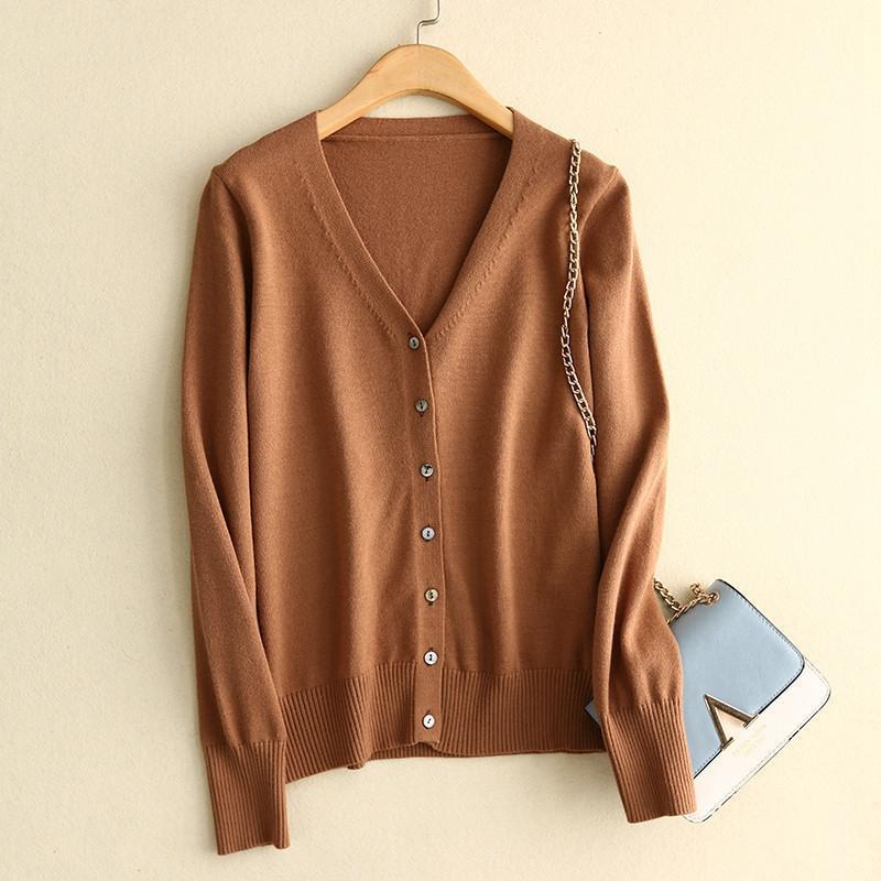 カーディガン レディース ニットセーター Vネック ブラウス 学生 オフィス 看護師 アウター 事務服 制服 長袖 秋冬 ユニフォーム トップス 前開き |  | 07