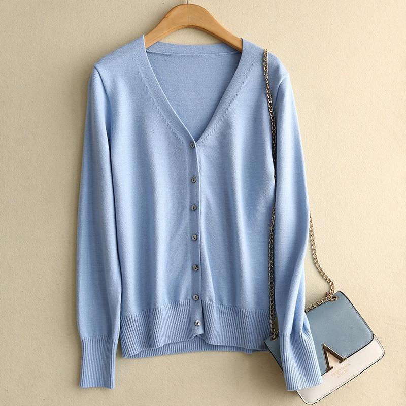 カーディガン レディース ニットセーター Vネック ブラウス 学生 オフィス 看護師 アウター 事務服 制服 長袖 秋冬 ユニフォーム トップス 前開き |  | 09