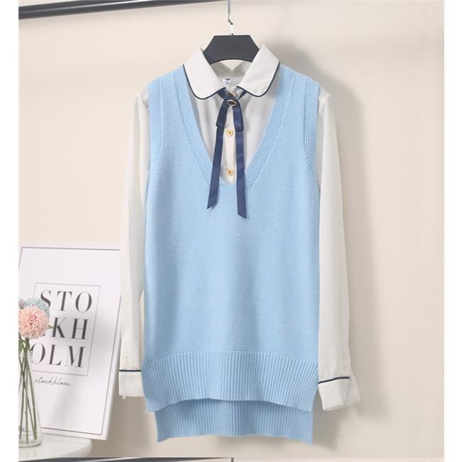 ニットベスト レディース チョッキ Vネック 無地 スクールベスト ベスト ニットトップス ショット丈 上品 暖かい 人気急上昇 送料無料 |  | 16