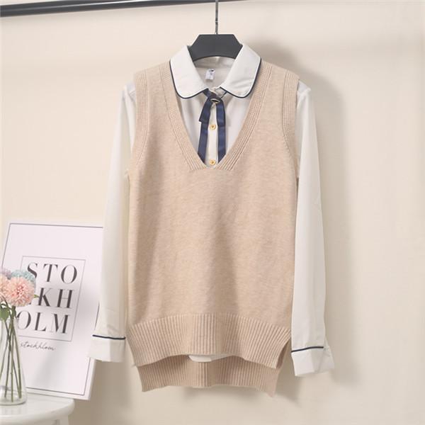 ニットベスト レディース チョッキ Vネック 無地 スクールベスト ベスト ニットトップス ショット丈 上品 暖かい 人気急上昇 送料無料 |  | 18
