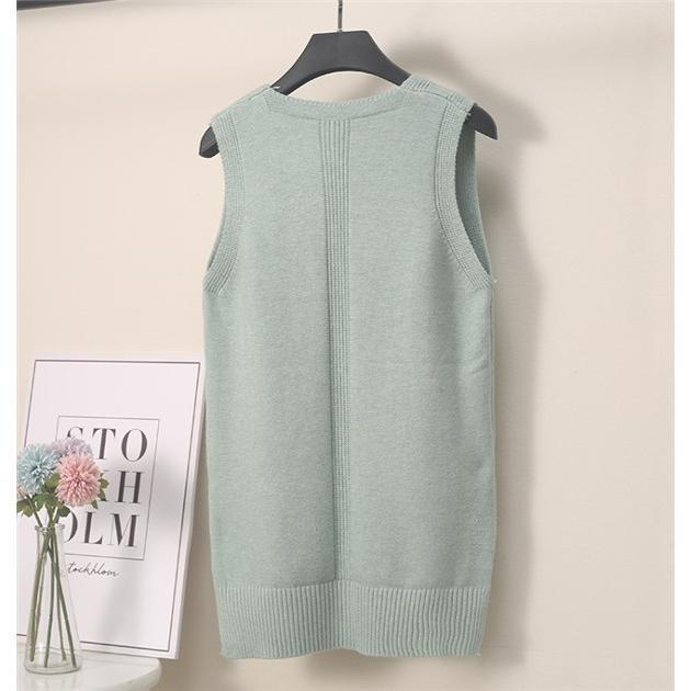 ニットベスト レディース チョッキ Vネック 無地 スクールベスト ベスト ニットトップス ショット丈 上品 暖かい 人気急上昇 送料無料 |  | 19