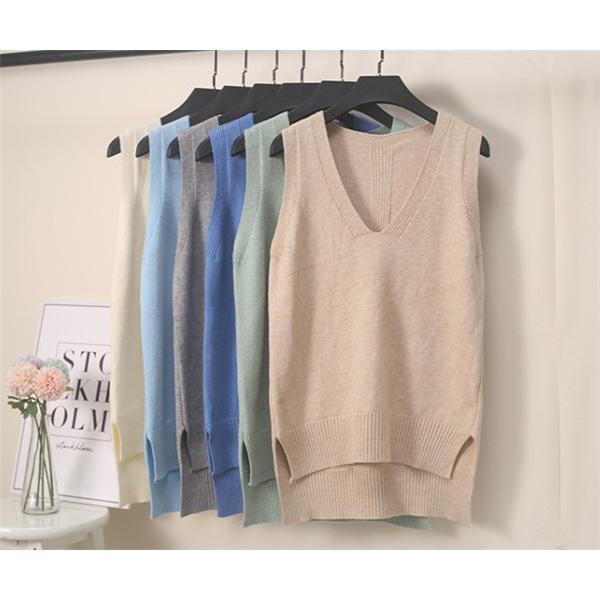 ニットベスト レディース チョッキ Vネック 無地 スクールベスト ベスト ニットトップス ショット丈 上品 暖かい 人気急上昇 送料無料 |  | 09