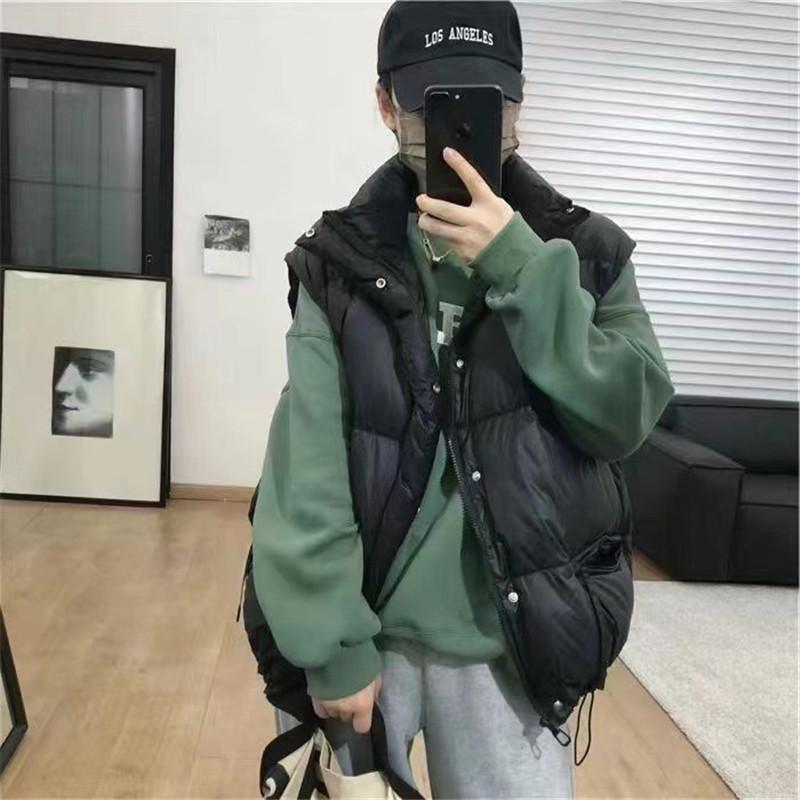 ダウンベスト レディース ベスト 袖なし トップス 無地 立ち襟