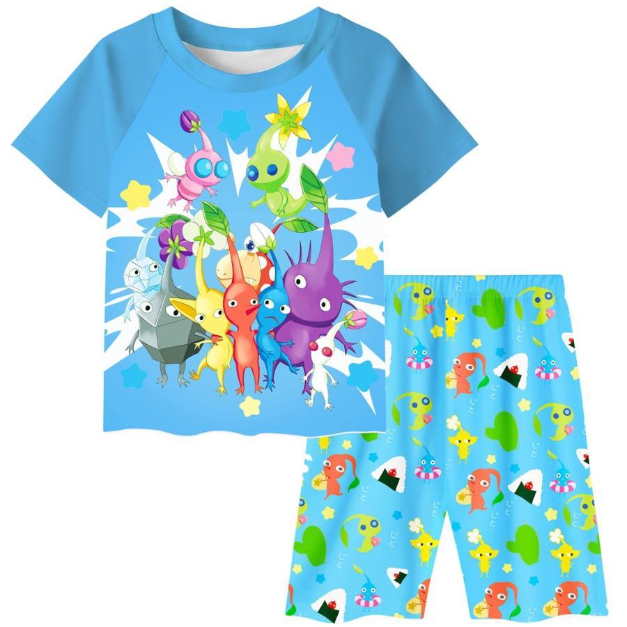 ピクミン Pikmin パジャマ キッズ 半袖 ハーフパンツ 上下セット 2点