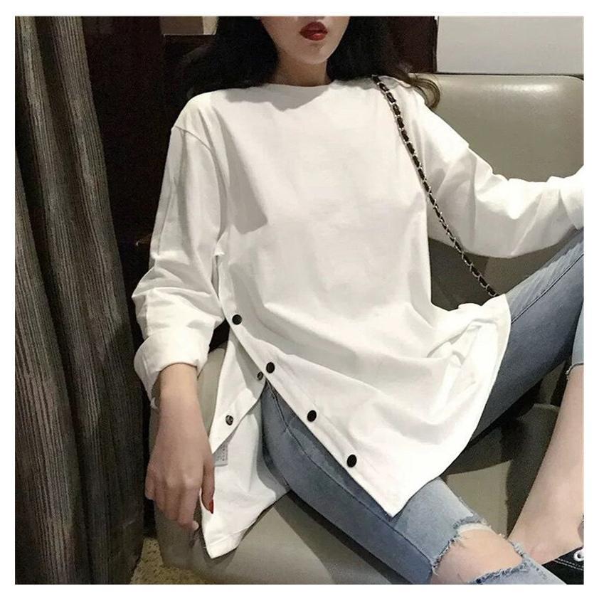 長袖 tシャツ レディース インナー Tシャツ 春服 トップス ハイネック 春 秋 ロング丈 ロングシャツ 体型カバー カットソー 服 おしゃれ 韓国風 |  | 09