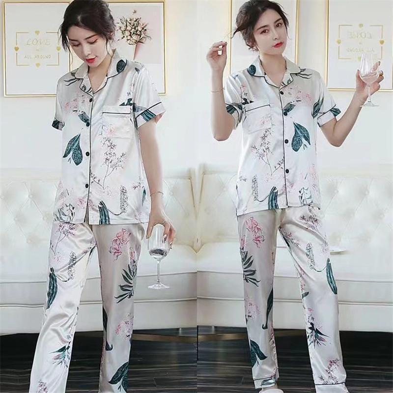 パジャマ セットアップ レディース 夏 花柄 前開き 大きいサイズ 女子会 薄手 お泊り 部屋着 コンフォート ナイトウェア 涼しい シンプル |  | 03