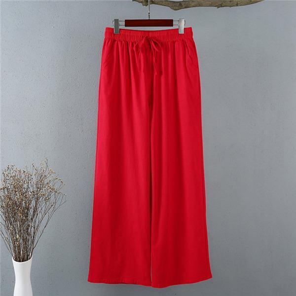 ワイドパンツ レディース リネンパンツ チノパンツ チノパン ゆったり サマーパンツ 薄手 ガウチョ レトロ 体型カバー ウエストゴム 無地 ボトムス |  | 12