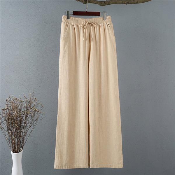 ワイドパンツ レディース リネンパンツ チノパンツ チノパン ゆったり サマーパンツ 薄手 ガウチョ レトロ 体型カバー ウエストゴム 無地 ボトムス |  | 15