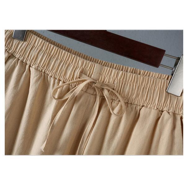 ワイドパンツ レディース リネンパンツ チノパンツ チノパン ゆったり サマーパンツ 薄手 ガウチョ レトロ 体型カバー ウエストゴム 無地 ボトムス |  | 18