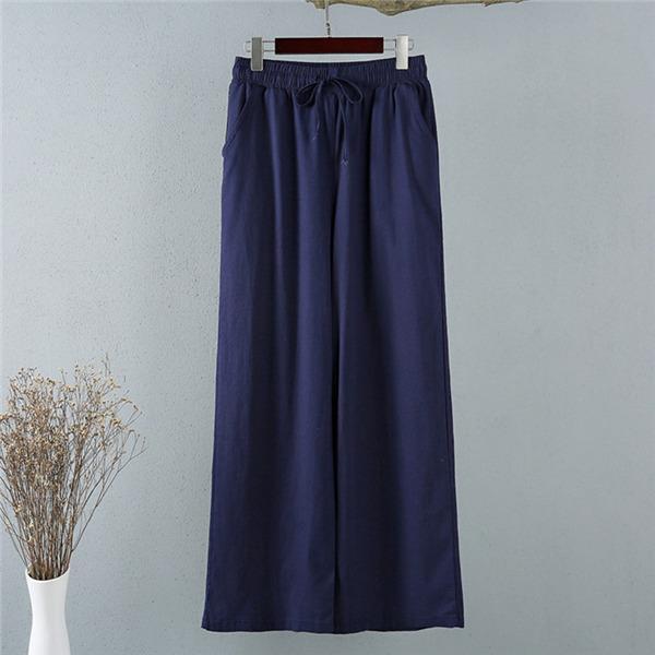 ワイドパンツ レディース リネンパンツ チノパンツ チノパン ゆったり サマーパンツ 薄手 ガウチョ レトロ 体型カバー ウエストゴム 無地 ボトムス |  | 02
