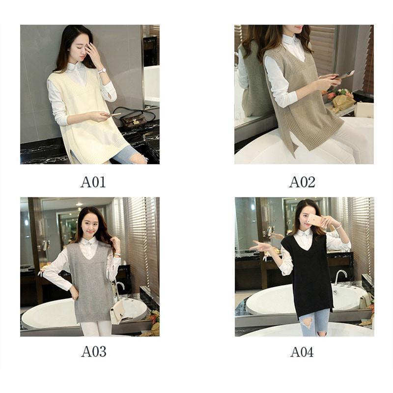 ニットベスト レディース チョッキ トップス Vネック 秋服 リブ ゆったり プルオーバー ベスト ジレー セーター 無地 秋コーデ カジュアル 重ね着 |  | 05