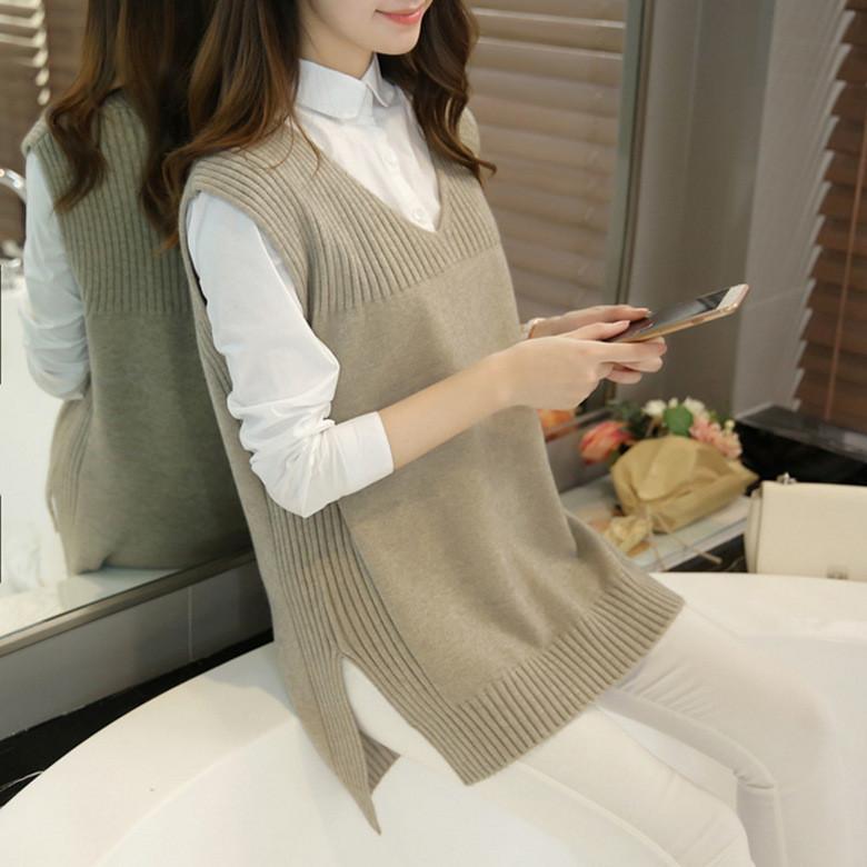 ニットベスト レディース チョッキ トップス Vネック 秋服 リブ ゆったり プルオーバー ベスト ジレー セーター 無地 秋コーデ カジュアル 重ね着 |  | 07