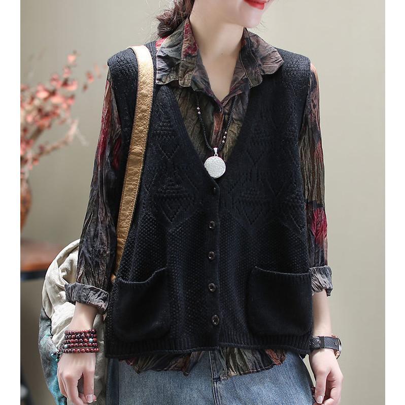 ニットベスト レディース 前開け トップス チョッキ Vネック ゆったりボタン プルオーバー ベストジレー セーター 無地 秋コーデ カジュアル 重ね着 |  | 15