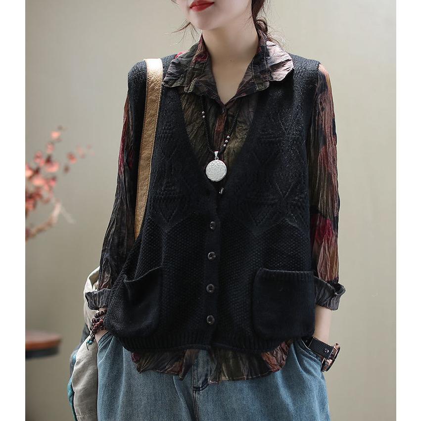 ニットベスト レディース 前開け トップス チョッキ Vネック ゆったりボタン プルオーバー ベストジレー セーター 無地 秋コーデ カジュアル 重ね着 |  | 16