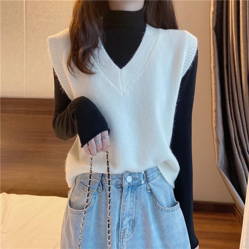 ニットベスト レディース チョッキ トップス Vネック ショート ゆったり プルオーバー ベスト ジレー セーター 無地 秋コーデ カジュアル 重ね着 |  | 19