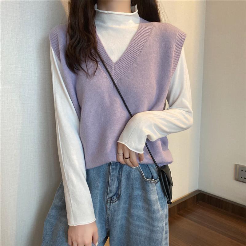 ニットベスト レディース チョッキ トップス Vネック ショート ゆったり プルオーバー ベスト ジレー セーター 無地 秋コーデ カジュアル 重ね着 |  | 20