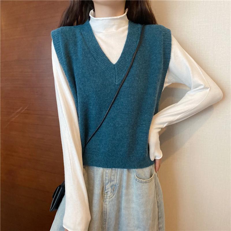 ニットベスト レディース チョッキ トップス Vネック ショート ゆったり プルオーバー ベスト ジレー セーター 無地 秋コーデ カジュアル 重ね着 |  | 05