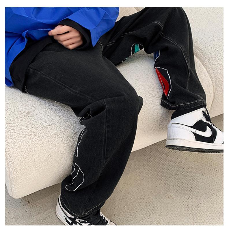 デニムパンツ ワイドパンツ メンズ 刺繍 ブリーチ ジーパン ジーンズ ストレート 英文字 ゆったり プレゼント ロングパンツ 長ズボン Ｂ系 ストリート |  | 12