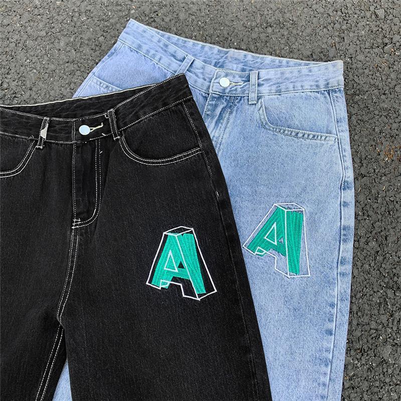 デニムパンツ ワイドパンツ メンズ 刺繍 ブリーチ ジーパン ジーンズ ストレート 英文字 ゆったり プレゼント ロングパンツ 長ズボン Ｂ系 ストリート |  | 18