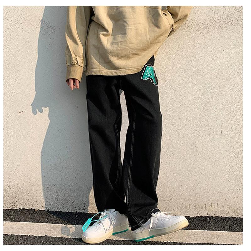 デニムパンツ ワイドパンツ メンズ 刺繍 ブリーチ ジーパン ジーンズ ストレート 英文字 ゆったり プレゼント ロングパンツ 長ズボン Ｂ系 ストリート |  | 09