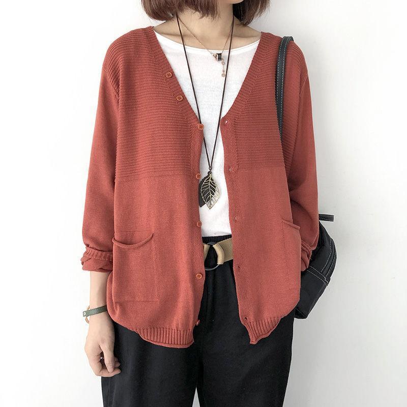 カーディガン ニット レディース ニットカーディガン 長袖 体型カバー ゆったり 春 夏 秋 トップス Vネック 羽織り 着痩せ ボタン カジュアル シンプル |  | 14