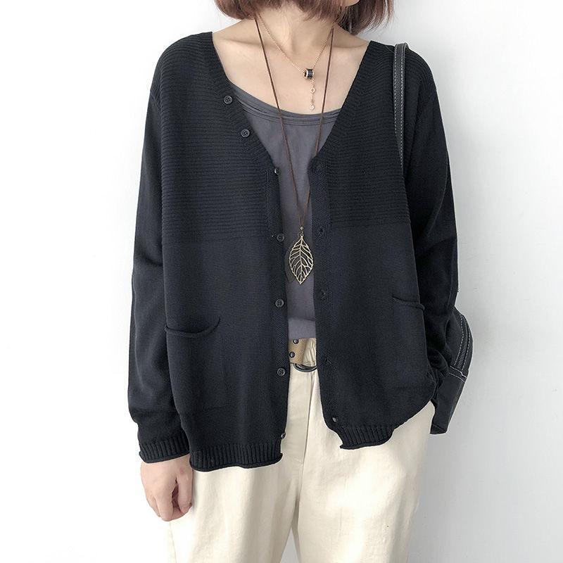 カーディガン ニット レディース ニットカーディガン 長袖 体型カバー ゆったり 春 夏 秋 トップス Vネック 羽織り 着痩せ ボタン カジュアル シンプル |  | 03