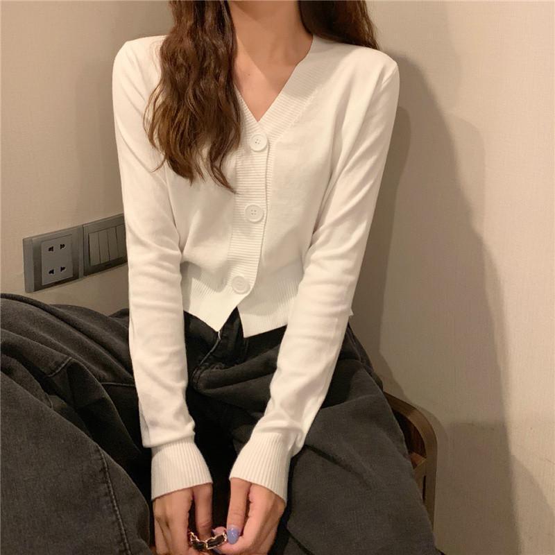 カーディガン ニット レディース ニットカーディガン 長袖 体型カバー ゆったり 春 夏 秋 トップス Vネック 羽織り ボタン 短め 着痩せ 20代 30代 |  | 03