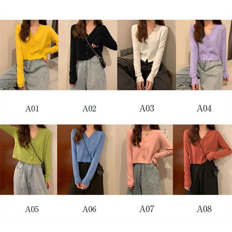 カーディガン ニット レディース ニットカーディガン 長袖 体型カバー ゆったり 春 夏 秋 トップス Vネック 羽織り ボタン 短め 着痩せ 20代 30代 |  | 09