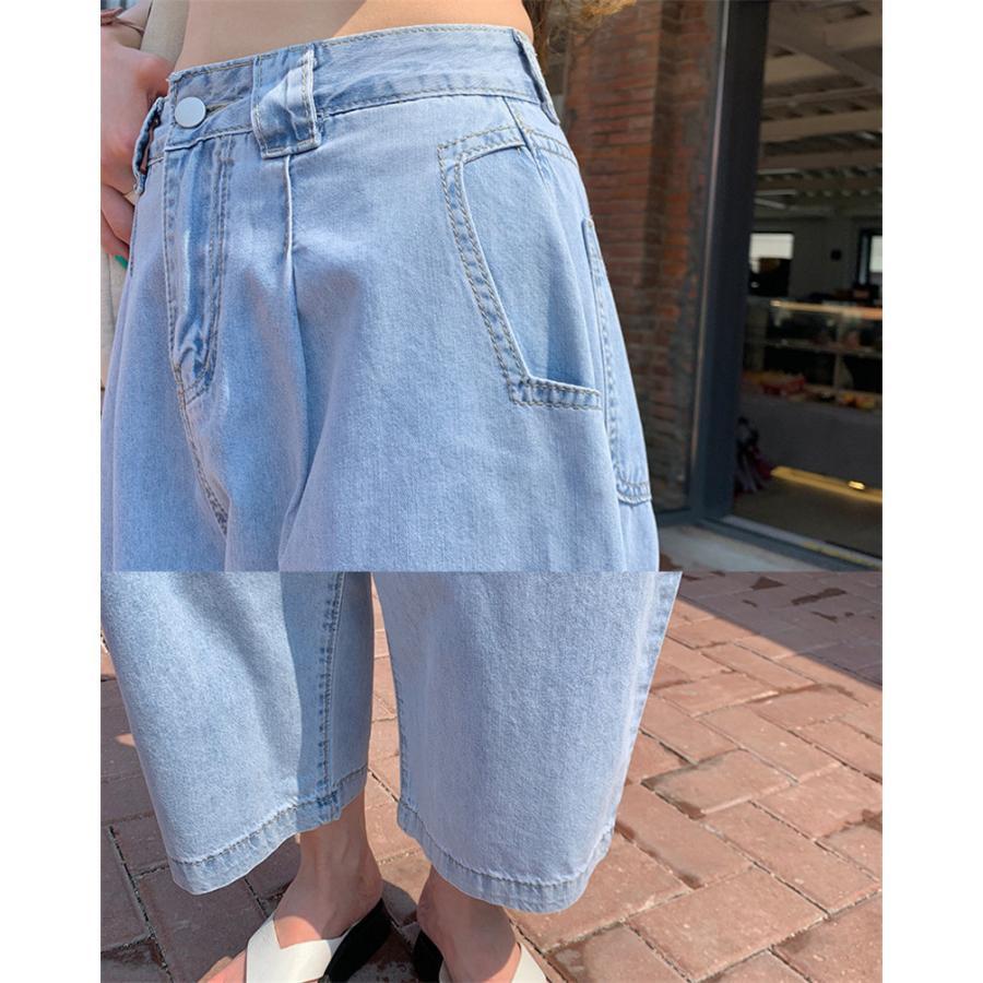 デニムパンツ ワイドパンツ レディース ストレッチ ジーパン ジーンズ 快適 伸縮 仕事着 ブリーチ ゆったり ボタン おしゃれ 長ズボン 春 夏 |  | 20