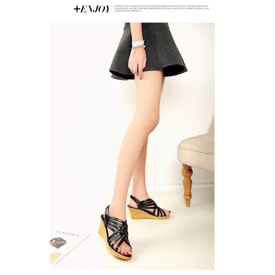 ウェッジソール サンダル レディース ジューズ ウエッジヒール 通気性 疲れない 脱ぎやすい 履きやすい 滑りにくい カジュアル 旅行 美観 |  | 07