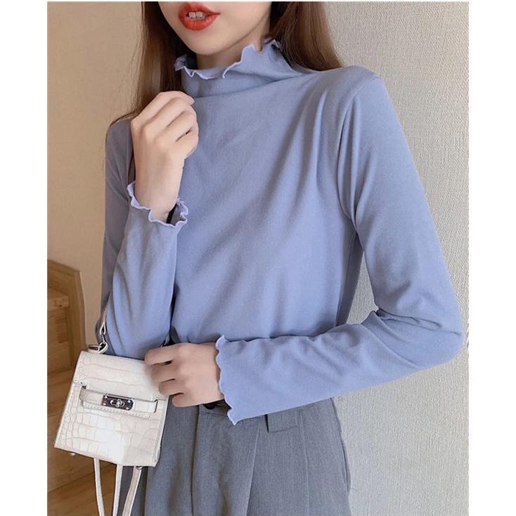 カットソー レディース トップス インナー 肌着 ハイネック 長袖Tシャツ 裏起毛 タートルネック スリム 可愛い カジュアル 無地 |  | 15