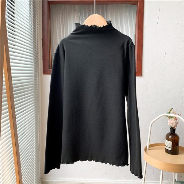 カットソー レディース トップス インナー 肌着 ハイネック 長袖Tシャツ 裏起毛 タートルネック スリム 可愛い カジュアル 無地 |  | 04