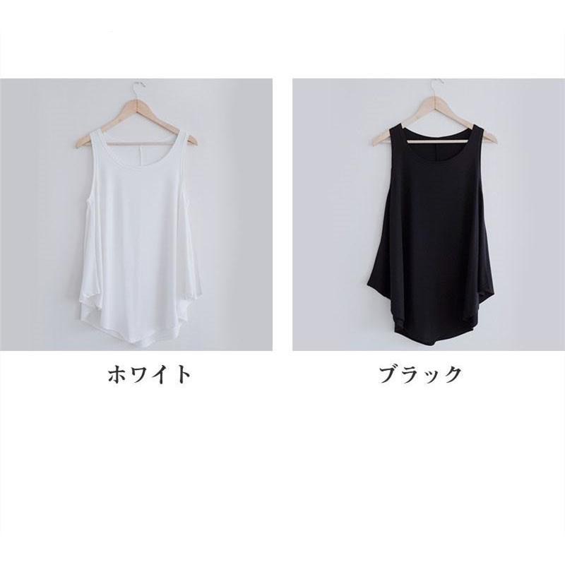 タンクトップ レディース ストレッチ インナー トップス ロング丈 ノースリーブ 体型カバー シンプル かわいい 重ね着 無地 薄手 ゆったり |  | 01