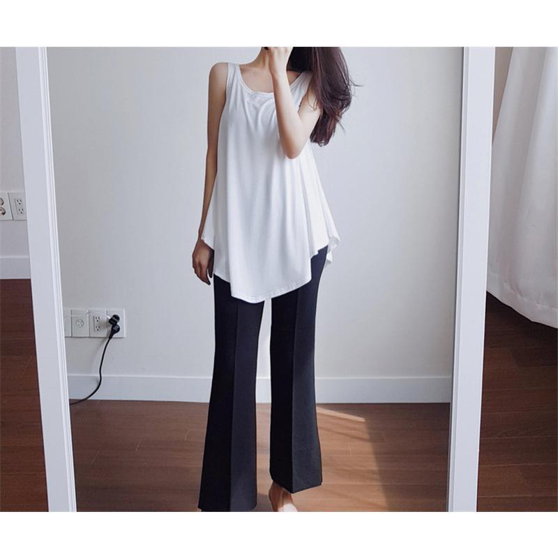 タンクトップ レディース ストレッチ インナー トップス ロング丈 ノースリーブ 体型カバー シンプル かわいい 重ね着 無地 薄手 ゆったり |  | 05