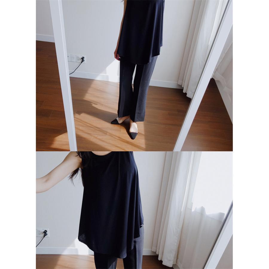 タンクトップ レディース ストレッチ インナー トップス ロング丈 ノースリーブ 体型カバー シンプル かわいい 重ね着 無地 薄手 ゆったり |  | 08