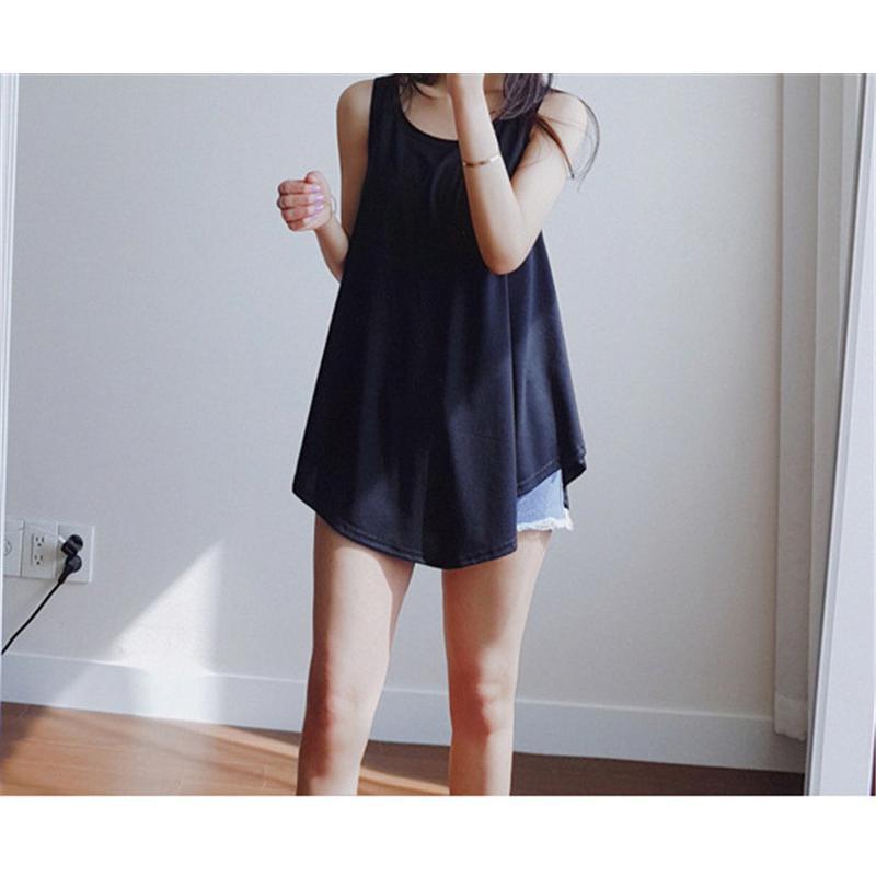 タンクトップ レディース ストレッチ インナー トップス ロング丈 ノースリーブ 体型カバー シンプル かわいい 重ね着 無地 薄手 ゆったり |  | 09