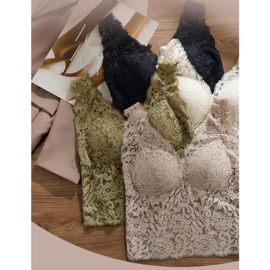 タンクトップ レディース レース インナー 花柄 パッド付き 下着 Vネック トップス ノースリーブ シンプル かわいい 重ね着 薄手 おしゃれ |  | 13
