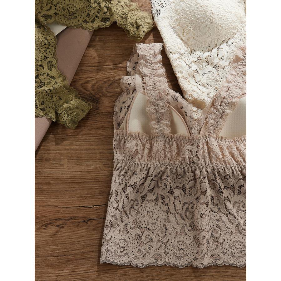 タンクトップ レディース レース インナー 花柄 パッド付き 下着 Vネック トップス ノースリーブ シンプル かわいい 重ね着 薄手 おしゃれ |  | 14