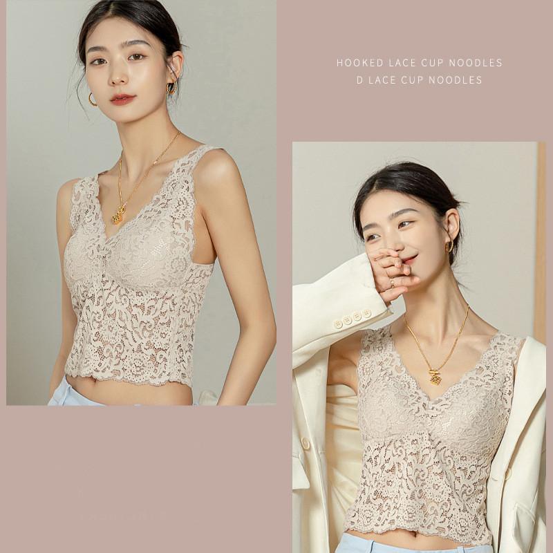 タンクトップ レディース レース インナー 花柄 パッド付き 下着 Vネック トップス ノースリーブ シンプル かわいい 重ね着 薄手 おしゃれ |  | 17