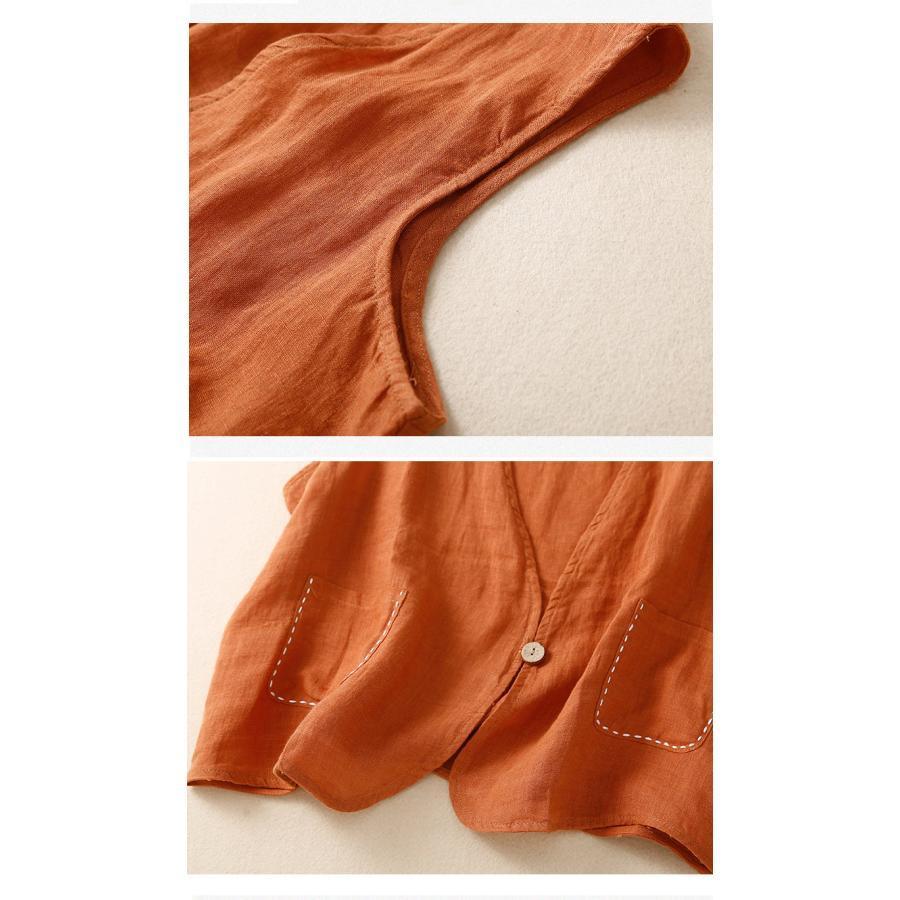 ベスト ジレ レディース テーラード リネン風 前開き チョッキ アウター 無地 シンプル ゆったり おしゃれ 体型カバー 薄手 カジュアル |  | 10