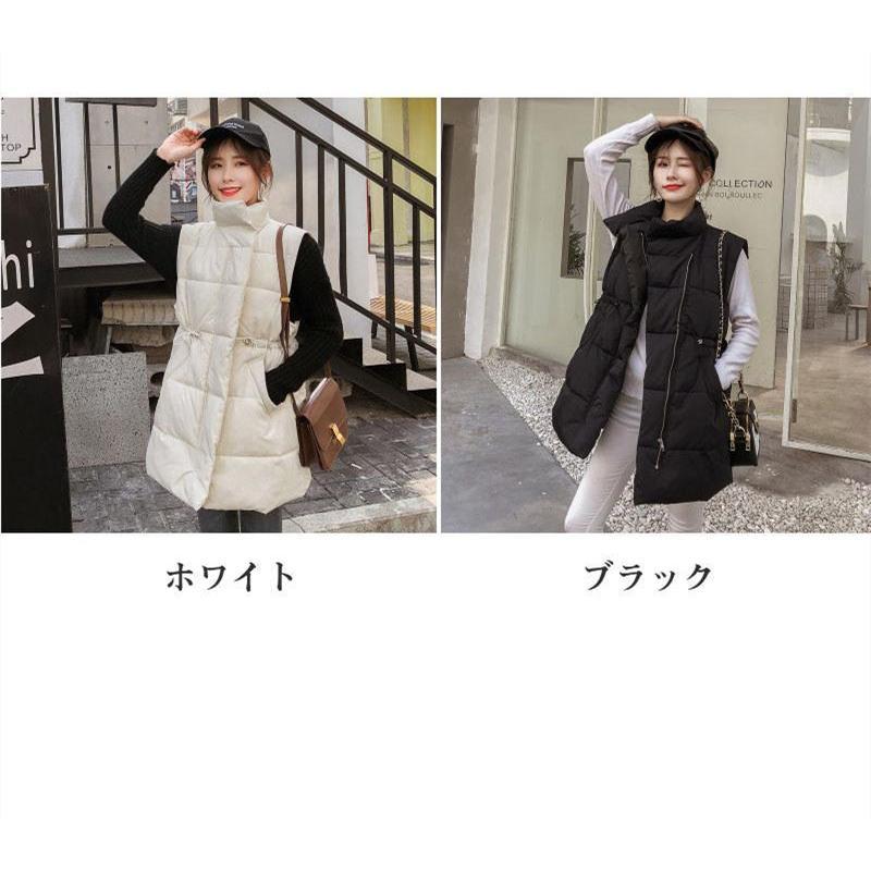 中綿ベスト ロングベスト レディース ジレ アウター 羽織り ゆったり 軽量 シンプル カジュアル 保温 着痩せ 暖かい 防寒 冬 |  | 01