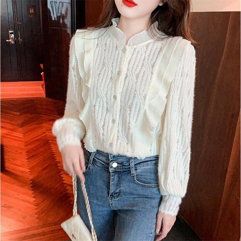 シャツ レディース 裏ボア ブラウス 裏起毛 レース トップス 羽織り 前開き 裏ボア 暖かい 防寒 もこもこ カジュアル 可愛い アウター 秋冬 |  | 03
