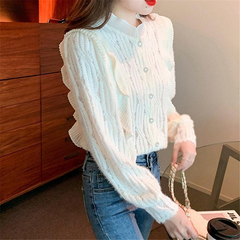 シャツ レディース 裏ボア ブラウス 裏起毛 レース トップス 羽織り 前開き 裏ボア 暖かい 防寒 もこもこ カジュアル 可愛い アウター 秋冬 |  | 09