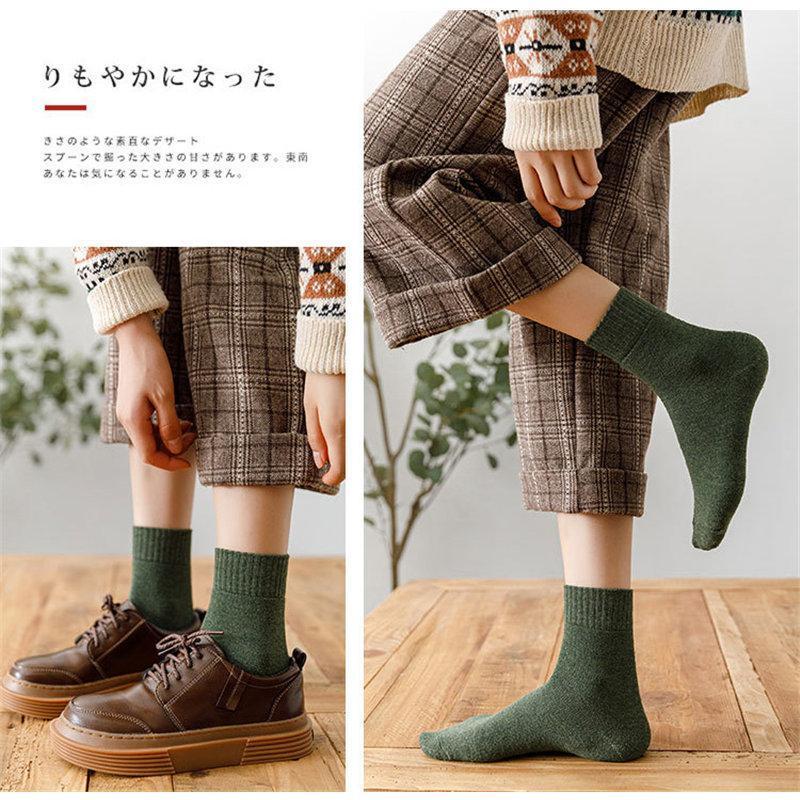 ソックス レディース メンズ 5足セット 暖かい おしゃれ 防寒対策 クルーソックス 厚地 綿混 暖か シンプル ポカポカ かわいい |  | 10