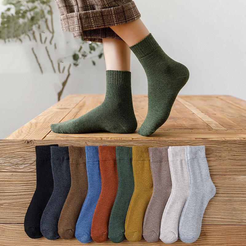 ソックス レディース メンズ 5足セット 暖かい おしゃれ 防寒対策 クルーソックス 厚地 綿混 暖か シンプル ポカポカ かわいい |  | 12