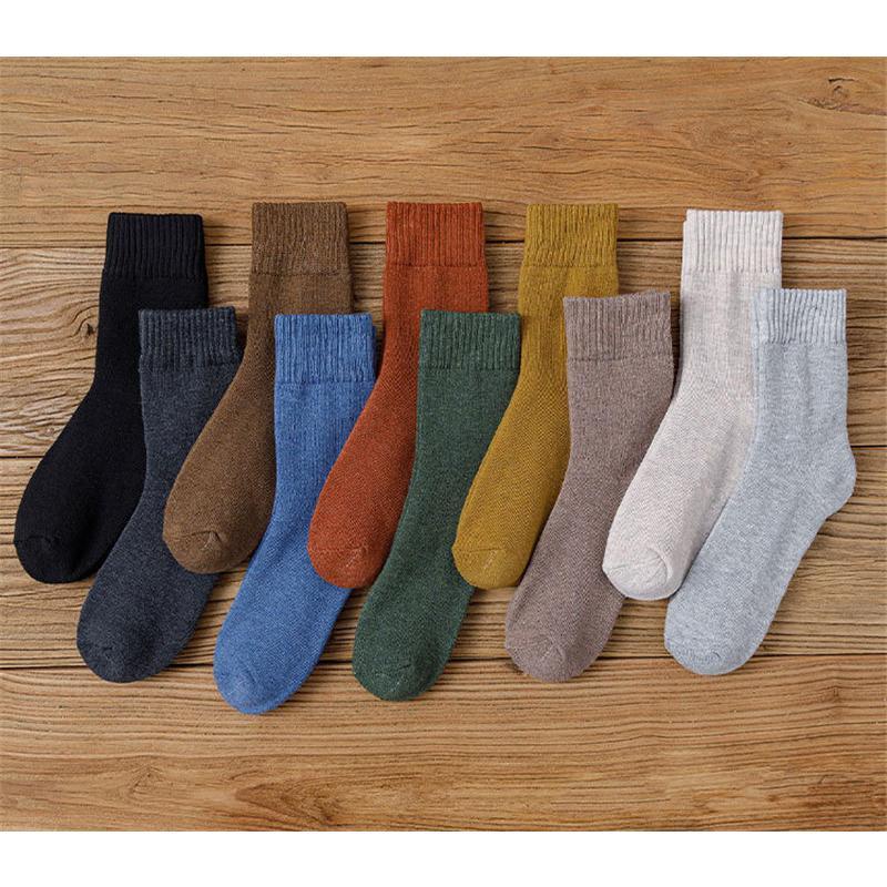 ソックス レディース メンズ 5足セット 暖かい おしゃれ 防寒対策 クルーソックス 厚地 綿混 暖か シンプル ポカポカ かわいい |  | 02