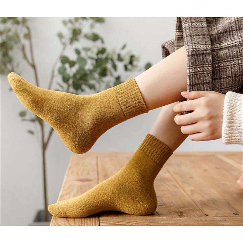 ソックス レディース メンズ 5足セット 暖かい おしゃれ 防寒対策 クルーソックス 厚地 綿混 暖か シンプル ポカポカ かわいい |  | 09