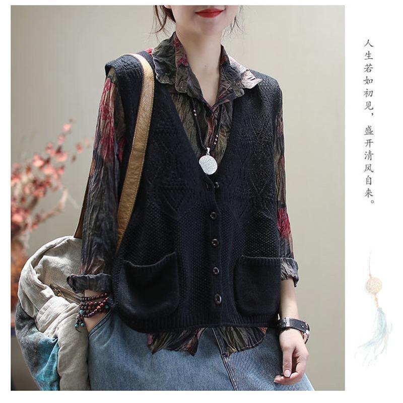 ニットベスト レディース 前開き トップス ポケット付き チョッキ カーディガン ゆったり レイヤード セーター カジュアル 可愛い |  | 10