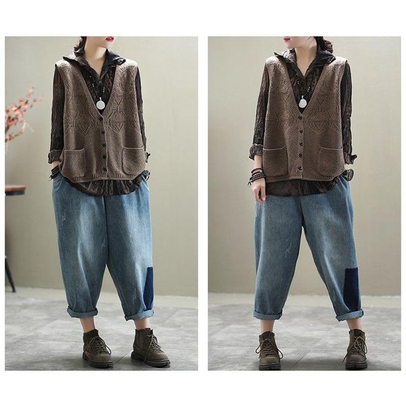 ニットベスト レディース 前開き トップス ポケット付き チョッキ カーディガン ゆったり レイヤード セーター カジュアル 可愛い |  | 03