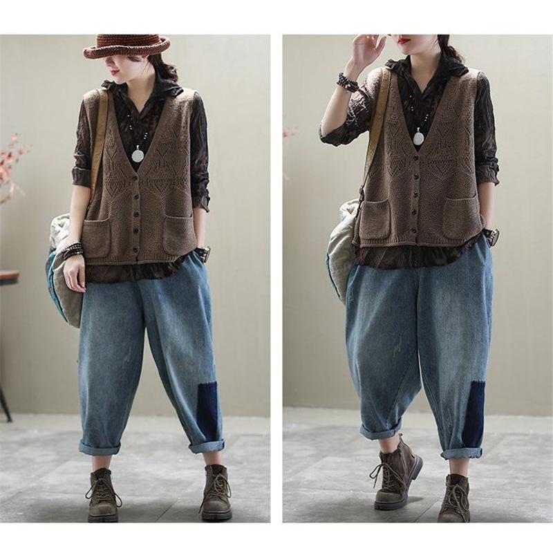 ニットベスト レディース 前開き トップス ポケット付き チョッキ カーディガン ゆったり レイヤード セーター カジュアル 可愛い |  | 04